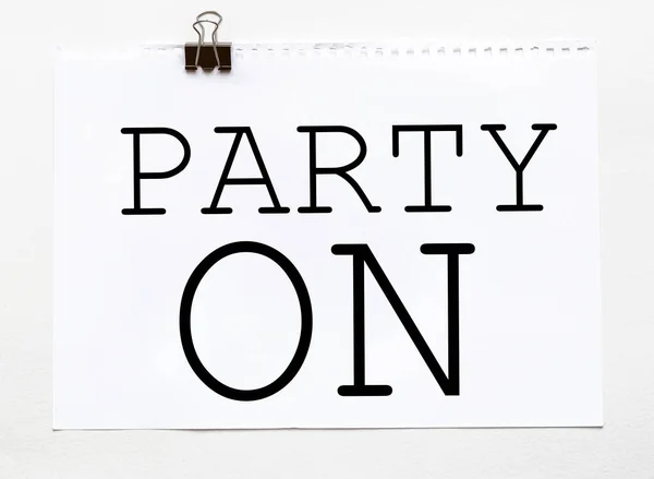 White Paper Text Party White Background Stationery — Stock Photo, Image