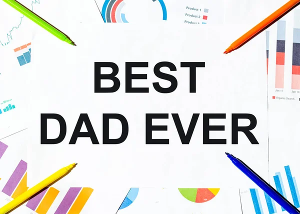 그래프 배경에 텍스트가 최고의 아빠와 색깔의 — 스톡 사진