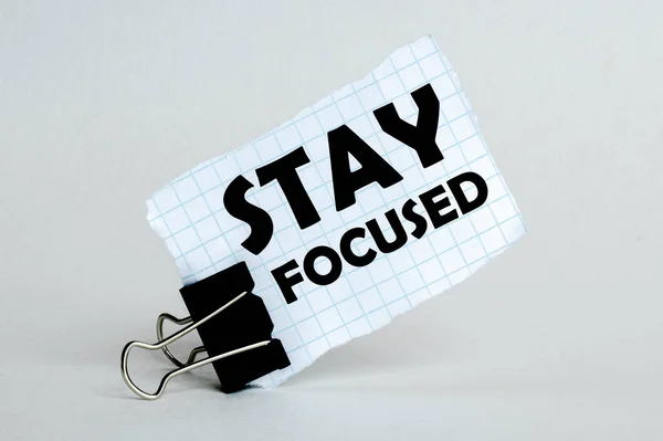 White Paper White Background Text Stay Focused — Stock Photo, Image