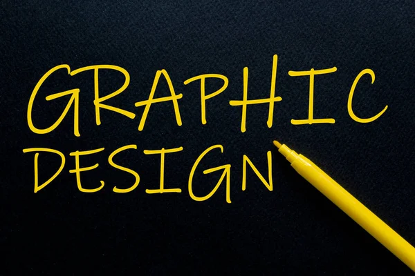 Design Gráfico Caneta Amarela Com Texto Amarelo Próprio Aluguel Fundo — Fotografia de Stock