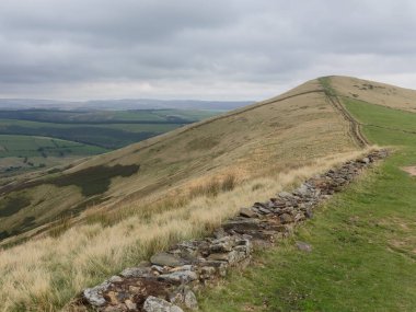 Mam Tor Bridleway 'den Manzara, Peak District Ulusal Parkı