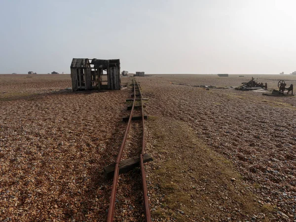 Dungeness 'te Balıkçı Kulübesi, Romney Marsh, İngiltere, Birleşik Krallık