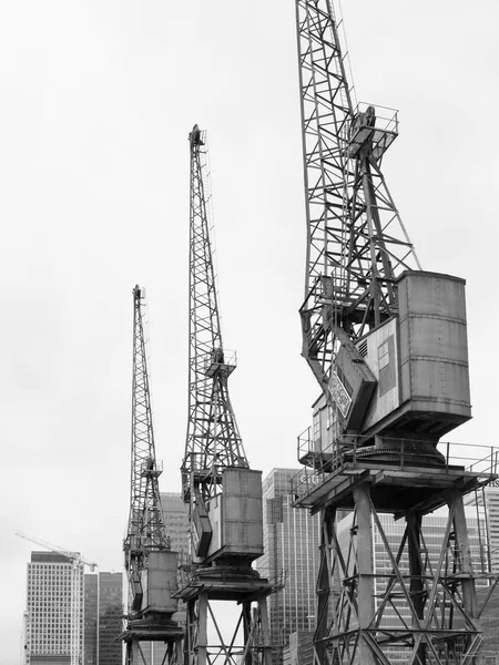 Quay Cranes Pioppo Londra Inghilterra Regno Unito — Foto Stock