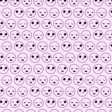 desen emoji vektörü pembe