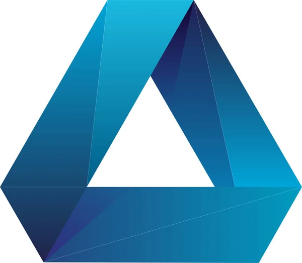 Astratto Blu Stile Moderno Triangolo Piramide Logo Forma Concetto Segno — Vettoriale Stock