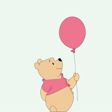 art, baby, background, balon, bear, beautiful, book, card, cartoon, celebrate, character, happy, child, comic, cute, design, Disney, fun, Funny, graphic, Greeting, happy, illustration, image, kid, little, love, pooh, sweet, vector, white
