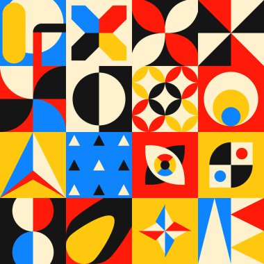 soyut, sanat, arkaplan, bauhaus, renk, renk, konsept, kapak, dekor, dekorasyon, dekoratif, tasarım, kumaş, moda, form, geometrik, geometri, grafik, illüstrasyon, modern, mozaik, süs, desen, retro, dikişsiz, şekil