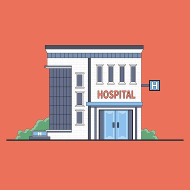 Bir Düz Hastane Peyzaj Tasarımı VECTOR 