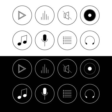 müzik simgeleri vektör tasarımı 