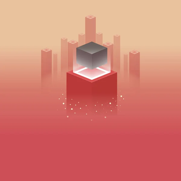 Conception Vectorielle Icône Cube Flottant — Image vectorielle