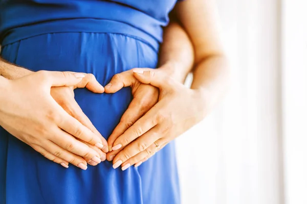 Mooie Zwangere Vrouw Knuffel Met Haar Echtgenoot — Stockfoto