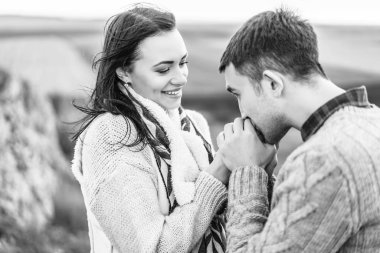 Birlikte vakit romantik genç çift açık