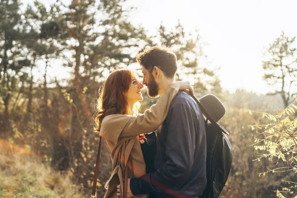 Happy Young Romantic Couple Spend Time Together Outdoor — Stock Photo, Image
