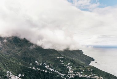 Manzara sisli dağlar sabah, Kanarya Adaları, tenerife, İspanya