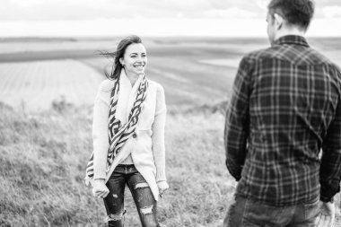 Romantik Genç çift keyfini birlikte vakit açık