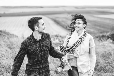 Romantik Genç çift keyfini birlikte vakit açık