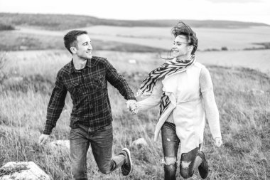 Romantik Genç çift keyfini birlikte vakit açık