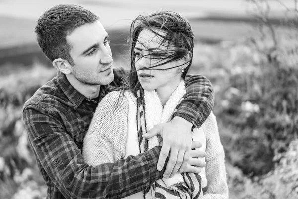 Casal Feliz Romântico Gosta Passar Tempo Juntos Livre — Fotografia de Stock