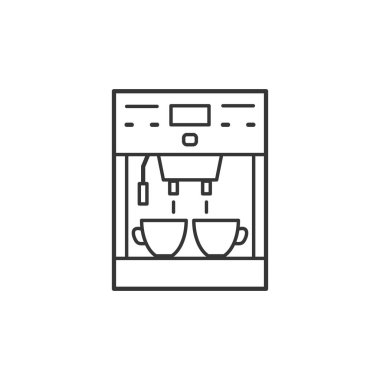 Elektrikli kahve makinesi mutfak ev aletleri ince çizgi simgesi