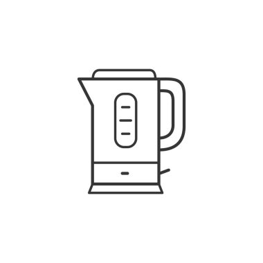 Elektrikli çaydanlık mutfağı ev aletleri ince çizgi simgesi