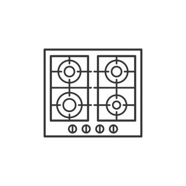 Benzin deposu, mutfak, ev aletleri, ince çizgi simgesi.