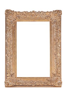 Büyük çerçeve çerçeve beyaz zemin üzerine altın