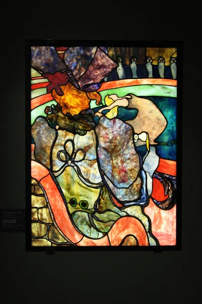 Vetrata Henri Toulouse Lautrec Louis Comfort Tiffany Musee Orsay Parigi — Foto Stock