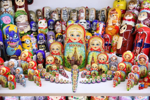러시아 기념품 판매입니다 모스크바입니다 2018 — 스톡 사진