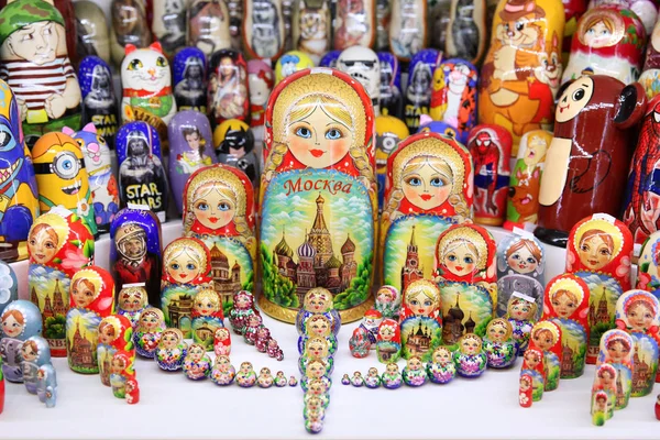 Russische Poppen Voor Een Geschenk Moskou 2018 — Stockfoto