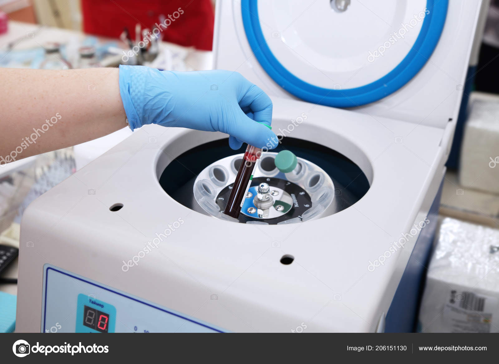 Tube Blood Placed Medical Centrifuge Plasma Lifting Stock Photo by