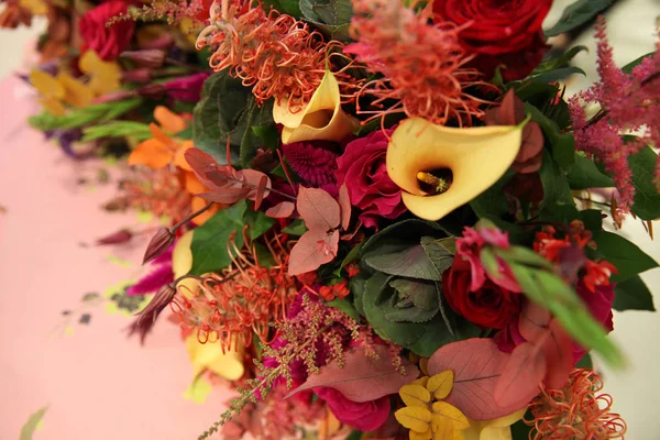 Exotic Bouquet Flowers Autumn Colors — Stock Photo, Image