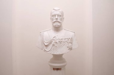 Heykel, İmparator Nicholas 2 Petrovsky sarayında büstü. Moskova. 24.07.2017