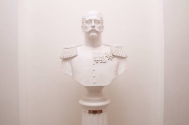 Heykel, İmparator Nicholas 1 Petrovsky sarayında büstü. Moskova. 24.07.2017