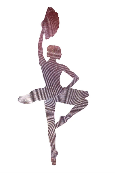Foto Una Ballerina Con Ventilatore Immagine Una Statuetta Scintillante — Foto Stock