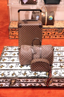 Moda bavul ve çanta Louis Vuitton lüks içinde saklayın. Moskova. 01.11.2018