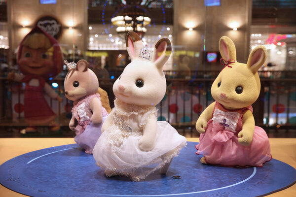Three Figures of characters from the cartoon "Sylvanian families