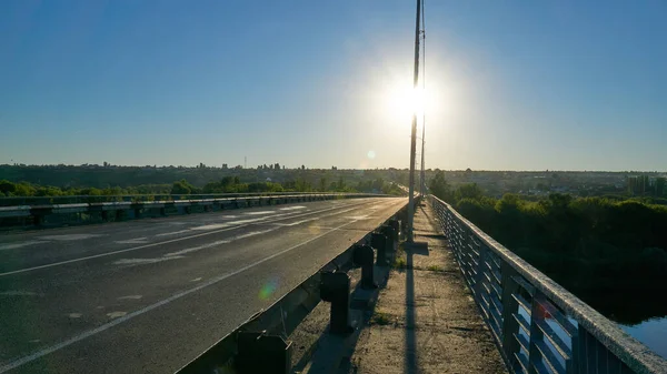 Tráfico Puente Sobre Río Don Región Voronezh — Foto de Stock