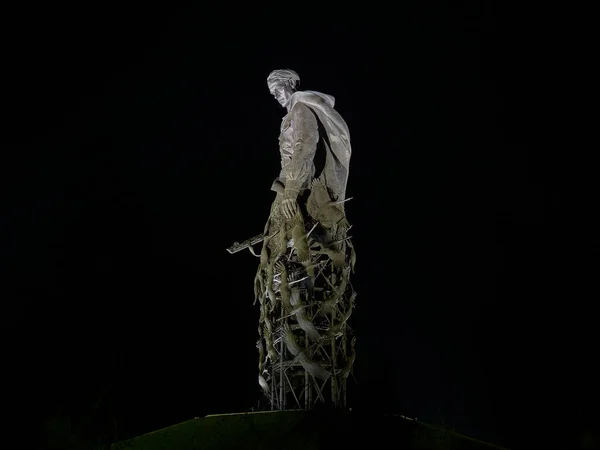 Rzhev Memorial Soviet Soldier Night — Stock Photo, Image