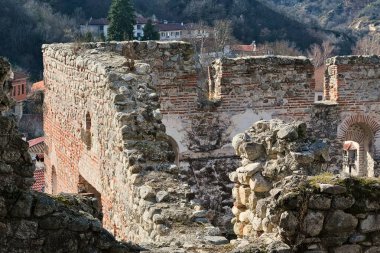 Bulgaristan 'ın Melnik kentindeki Ortaçağ Bizans kalesi