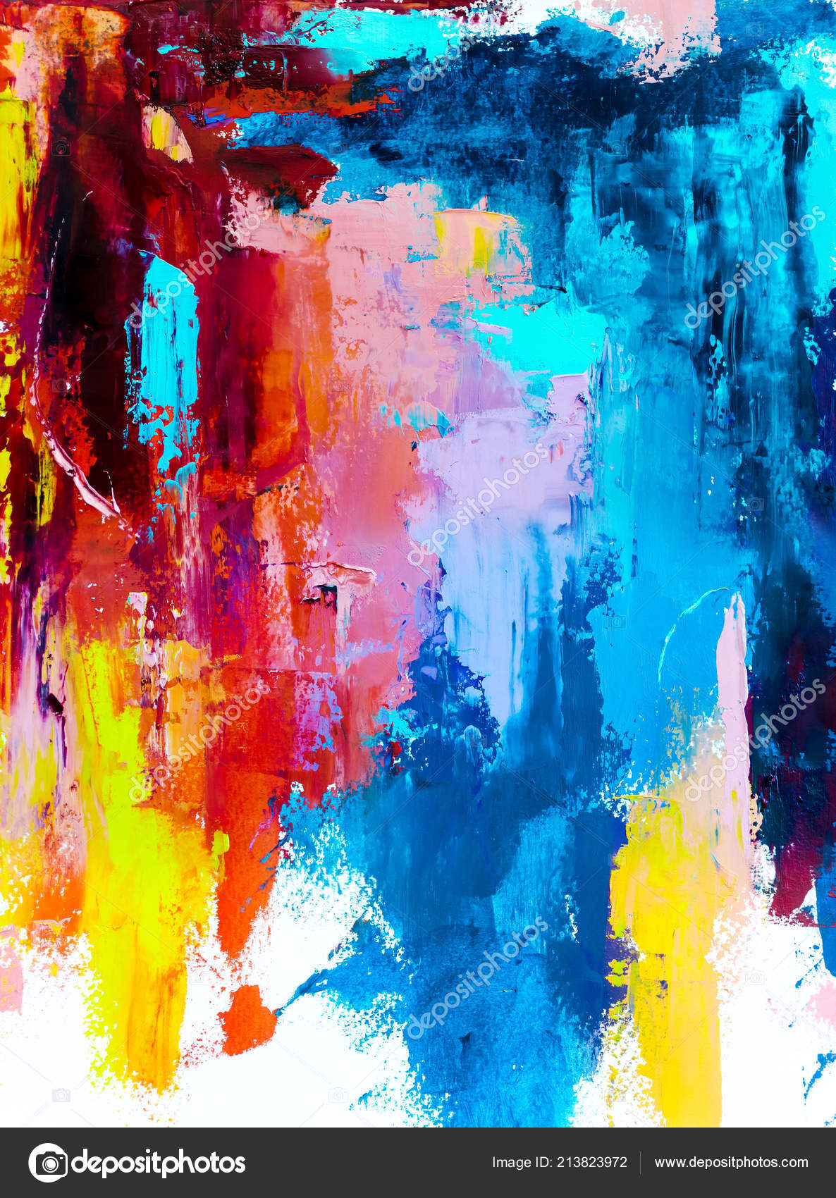 Abstract oil painting background. Oil on canvas texture. Hand dr Stock  Photo by ©AntonEvmeshkin 213823972