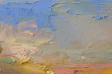 Soyut sanat geçmişi. Çok renkli parlak bir doku. Çağdaş sanat. Tuval üzerine yağlı boya boya. Sanat eserinin bir parçası. Yağlı boya lekeleri. Fırça darbeleri. Modern sanat.