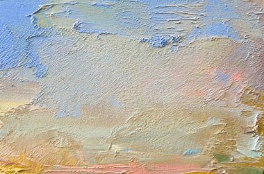 Soyut sanat geçmişi. Çok renkli parlak bir doku. Çağdaş sanat. Tuval üzerine yağlı boya boya. Sanat eserinin bir parçası. Yağlı boya lekeleri. Fırça darbeleri. Modern sanat.