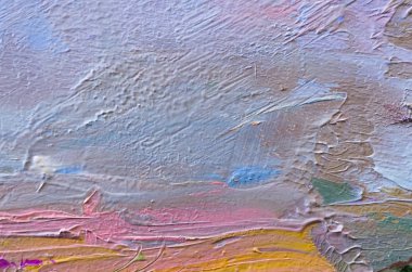 Soyut sanat geçmişi. Çok renkli parlak bir doku. Çağdaş sanat. Tuval üzerine yağlı boya boya. Sanat eserinin bir parçası. Yağlı boya lekeleri. Fırça darbeleri. Modern sanat.