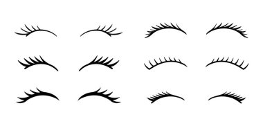 Kozmetik, makyaj, güzellik ve moda için siyah kirpikler.