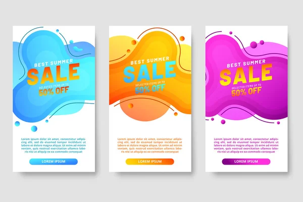 Set Von Dynamischen Modernen Fluid Design Für Mega Sale Banner — Stockvektor