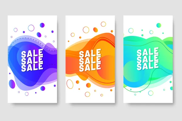 Set Von Drei Sale Banner Vorlage Design Mit Flüssiger Form — Stockvektor