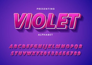 Moda gradyan stili özel yazı tipi yazı tipi. Logo, başlık, başlık için modern 3D metin. Süslü ve kalın yazı tipi