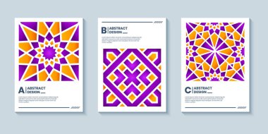 Katmanlı gradyan geometrik kompozisyonu olan modern Fas mozaik sanatı. Kağıt kesiği 3d İslami geometrik poster, kapak, kart koleksiyonu