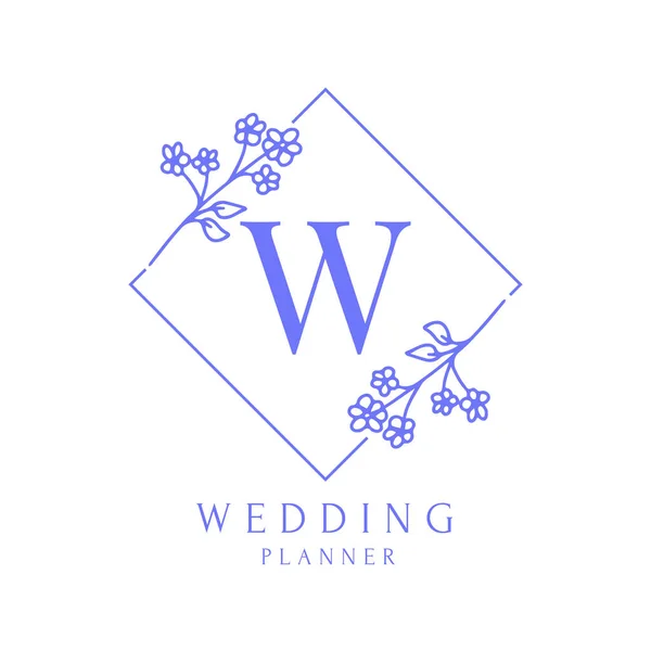 Vector Logo Inicial Con Plantillas Diseño Elementos Florales Estilo Minimalista — Vector de stock