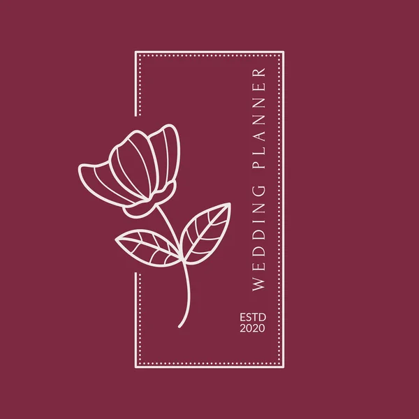 Vector Botanische Logodesign Vorlagen Trendigen Linienkunst Minimal Stil Emblem Oder — Stockvektor